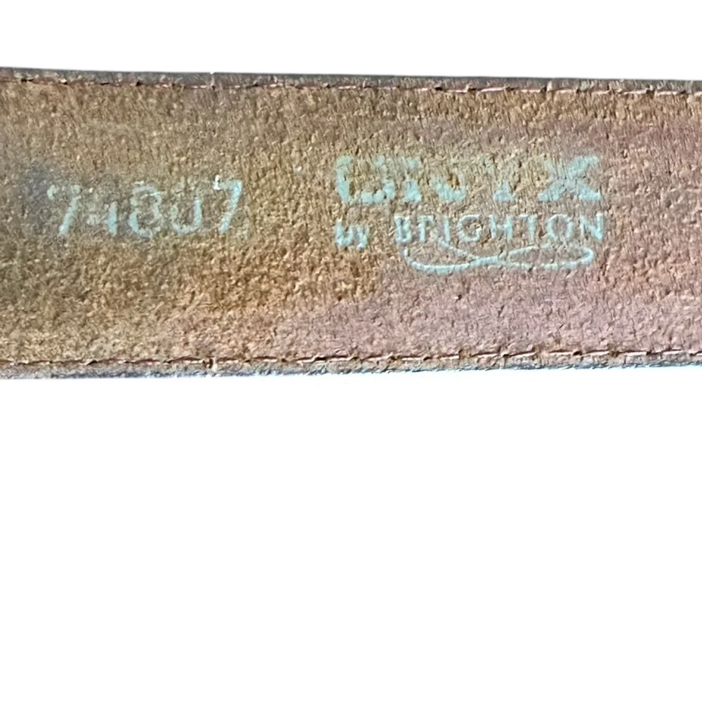 Onyx by Brighton Men's Leather Belt Centered Braided Detail British Tan Size‎ 36